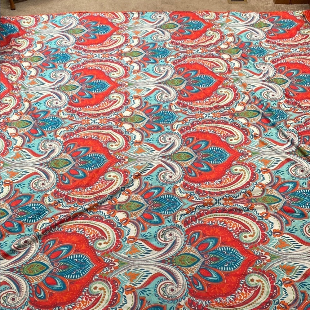 Colorful Paisley Duvet with Orange and Blue